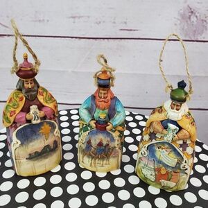JIM SHORE Heartwood Creek 2004 3 WISE MEN Hanging ornaments Christmas